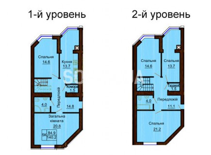 Двухуровневая квартира 140.2 м/кв - ЖК София