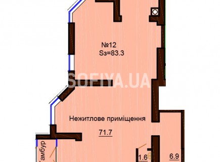 Нежилое помещение 83.3 м/кв - ЖК София