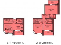 Двухуровневая квартира 119.6 м/кв - ЖК София