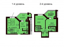 Двухуровневая квартира 87.1 м/кв - ЖК София