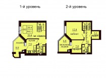 Двухуровневая квартира 84.1 м/кв - ЖК София