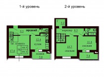 Двухуровневая квартира 99.3 м/кв - ЖК София