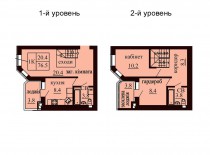 Двухуровневая квартира 76.5 м/кв - ЖК София