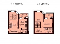 Двухуровневая квартира 78.5 м/кв - ЖК София