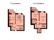 Двухуровневая квартира 90.5 м/кв - ЖК София