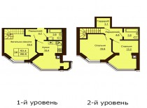 Двухуровневая квартира 86.8 м/кв - ЖК София