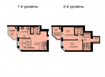 Двухуровневая квартира 86.6 м/кв - ЖК София