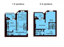 Двухуровневая квартира 78.5 м/кв - ЖК София