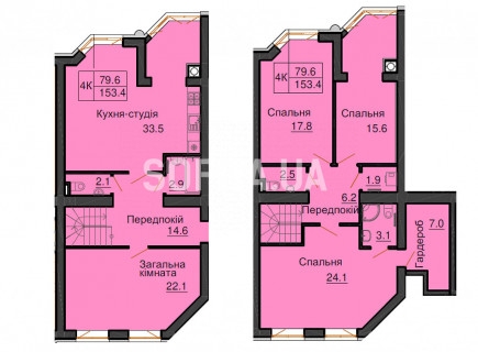 Дворівнева квартира 153,4 м.кв - ЖК София