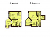 Двухуровневая квартира 84.1 м/кв - ЖК София