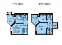 Двухуровневая квартира 84.1 м/кв - ЖК София