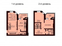 Двухуровневая квартира 78.5 м/кв - ЖК София