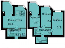 Дворівнева квартира 99,5 м.кв - ЖК София