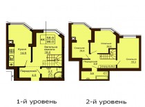 Двухуровневая квартира 96 м/кв - ЖК София